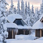 Northern Lights Village in Levi, Finnish Lapland. 